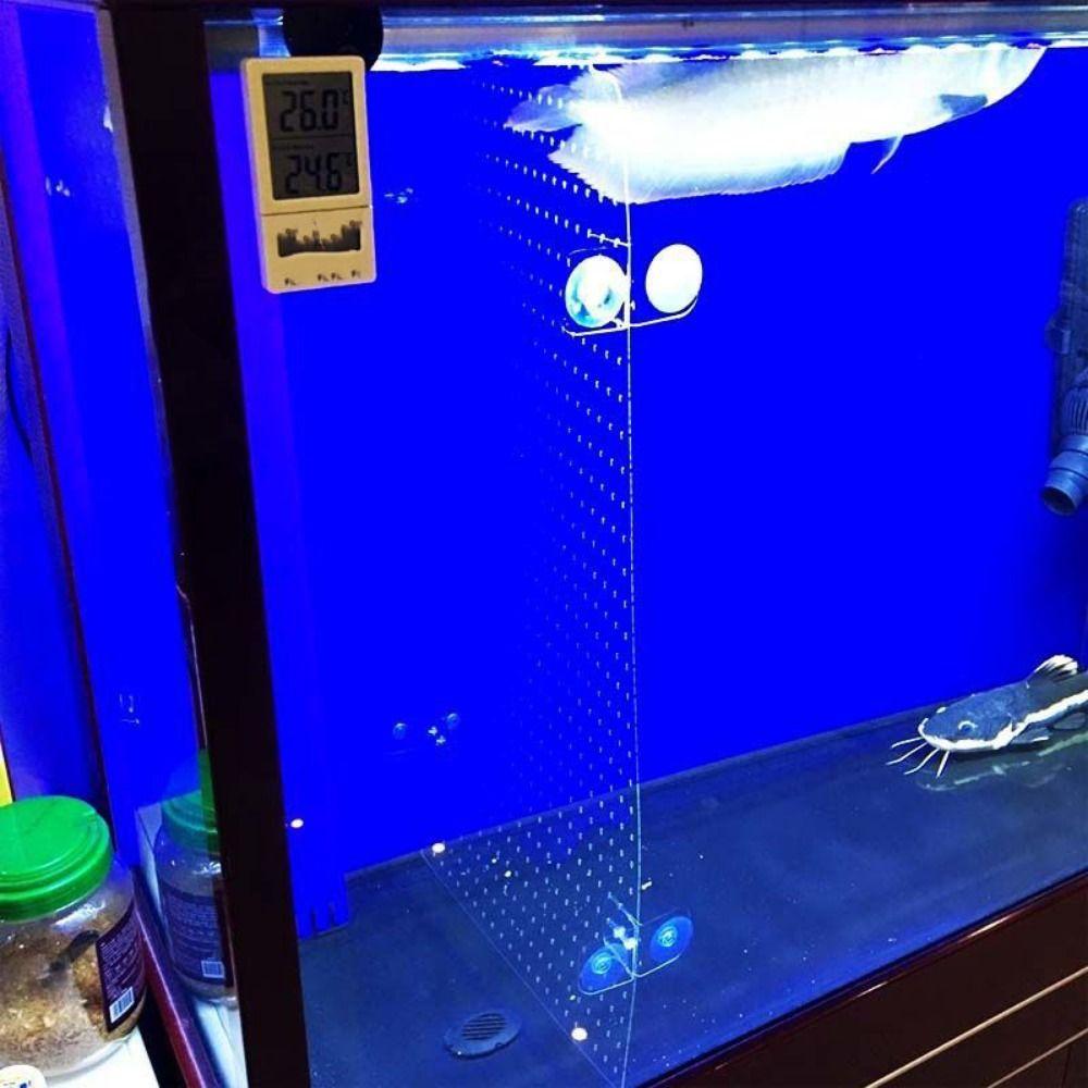 Placa de aislamiento de pecera flexible, divisor acrílico transparente con ventosa para acuario
