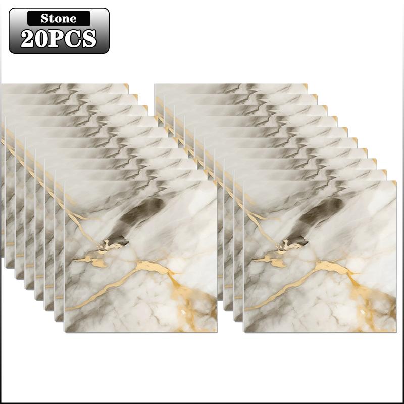 10-40PCS Marble Style Self-adhesive Floor Stickers Thickened Wear-resistant PVC Flooring Mats for Household Use Easy To Install
