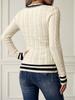 2026 V-neck Knit Sweater: European & American Women's INS Lazy Style Versatile Pullover for Autumn/Winter