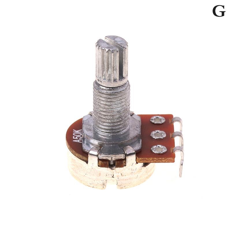 A500K B500K A250K B250K A50K B50K A25K B25K Potentiometer Splined Small Pot Electric Guitar Bass Effect Amp Tone Volume18Mm Shaft Parts