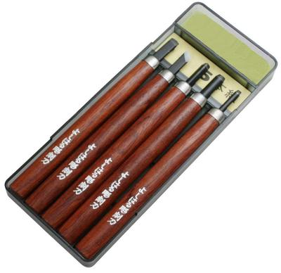 Yoshiharu Cutlery Premium Steel Yoshiharu Carving Set of In Plastic Knives, 5, Case, HP-5