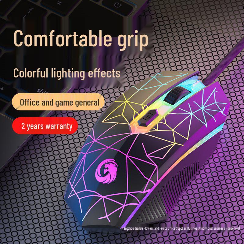 Universal Wired Mechanical Gaming Mouse for Home, Office, or Esports - USB Compatible with Laptop and Desktop