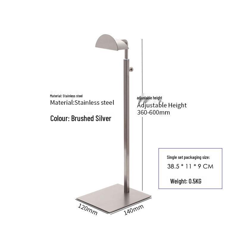 Adjustable Stainless Steel Handbag Display Stand with Gas Spring