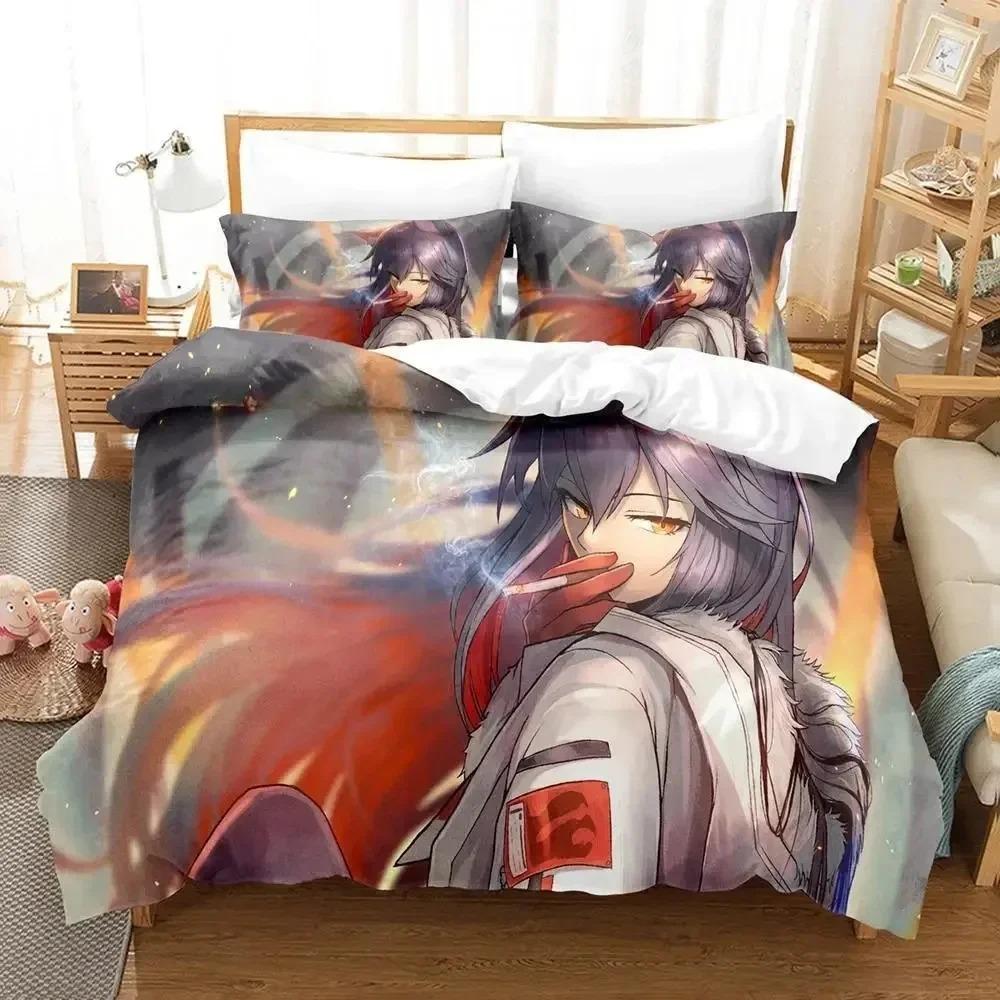 Kawaii Anime Arknights Bedding Set For Bedroom Soft Modern Bedspreads Comefortable Kids Duvet Cover Quilt Cover And Pillowcase