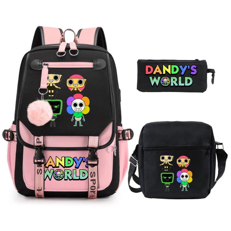 Game Merchandise Elementary And Secondary School Students Fashion Schoolbags Children'S Backpacks Three-Piece Set