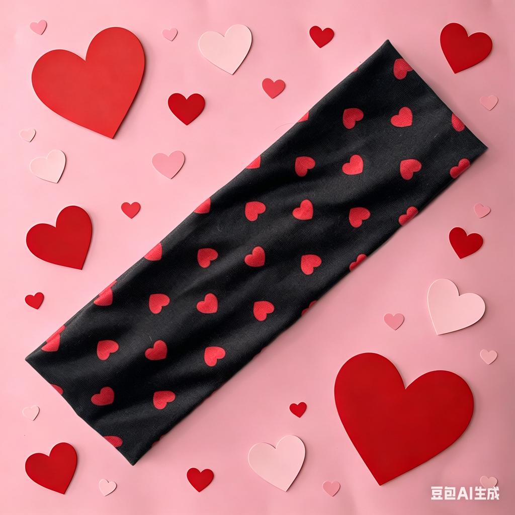 JYSP Fashionable and Versatile Sports Headband New Heart Print Wide Elastic Fitness Yoga Hair Band