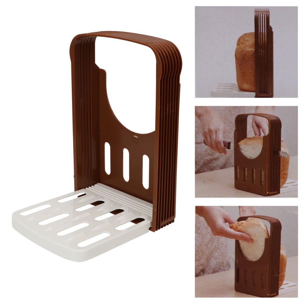 Toast Bread Slicer Stand Loaf Cutter Rack Cutting Guide Foldable Plastic Slicing Tool Bakeware