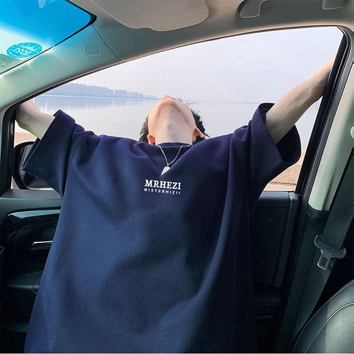 

Teenager Summer Casual Loose Oversize Short Sleeve O Neck Letter Printed Men Pullover Cotton T Shirt Top 3XL