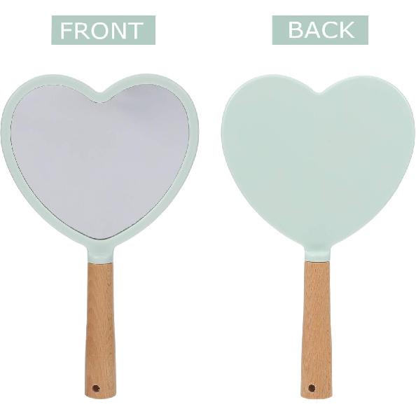 MERRYHAPY Heart-Shaped Makeup Mirror Portable Handheld Vanity Mirror for Travel Bathroom Countertop and Salon Use
