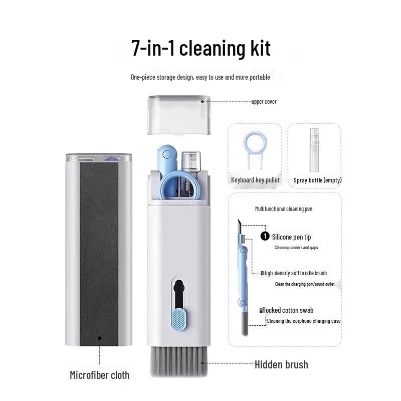 Set di Spazzole Multifunzione Sette-in-Uno per la Pulizia della Tastiera