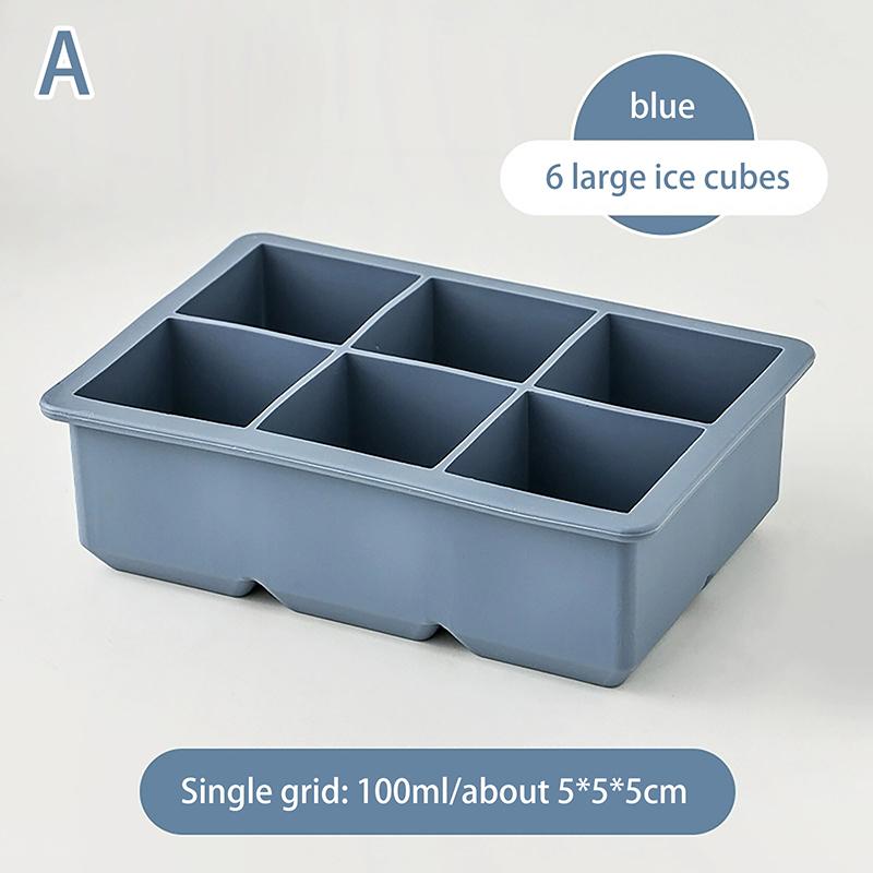 6/15 Grid Big Ice Tray Mold Giant Jumbo Large Food Grade Silicone Ice Cube Square Tray Mold Diy Ice Maker Ice Cube Tray With Lid