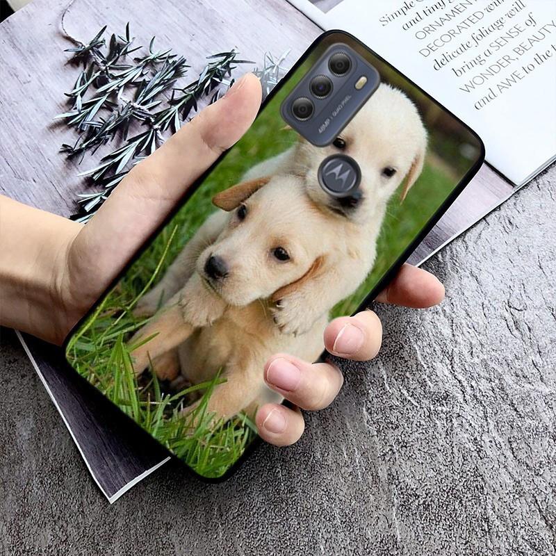 Custodia Carina per Telefono con Cuccioli di Cane per Motorola Moto G 5G G50 G60S G100 G Stylus G9 G8 G7 Power G Pure G8 Play G7 Plus G60