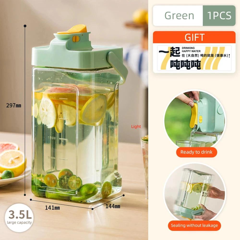 Fashion Cold Water Pitcher Large Capacity Outdoor Picnics Lemonade Juice Bottles Cold Kettle with Faucet Iced Beverage Dispenser