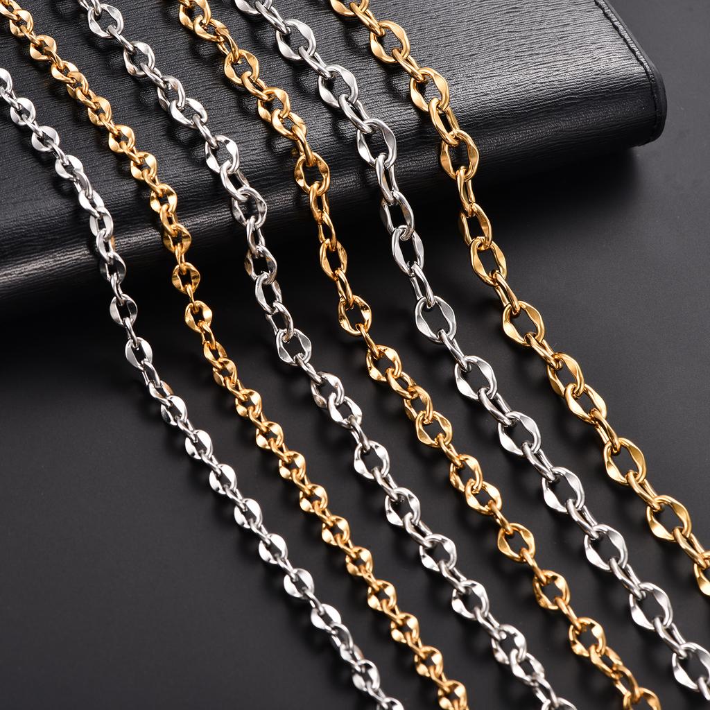 Stylish Lip Shape Stainless Steel Necklace Link Neck Chain for Women Men Silver/Gold Choker Collar Metal Jewelry Accessory