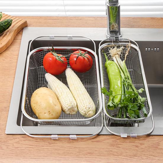 Sink Strainer Drain Basket Strong Load-bearing Retractable Design Multi-purpose Expandable Sink
