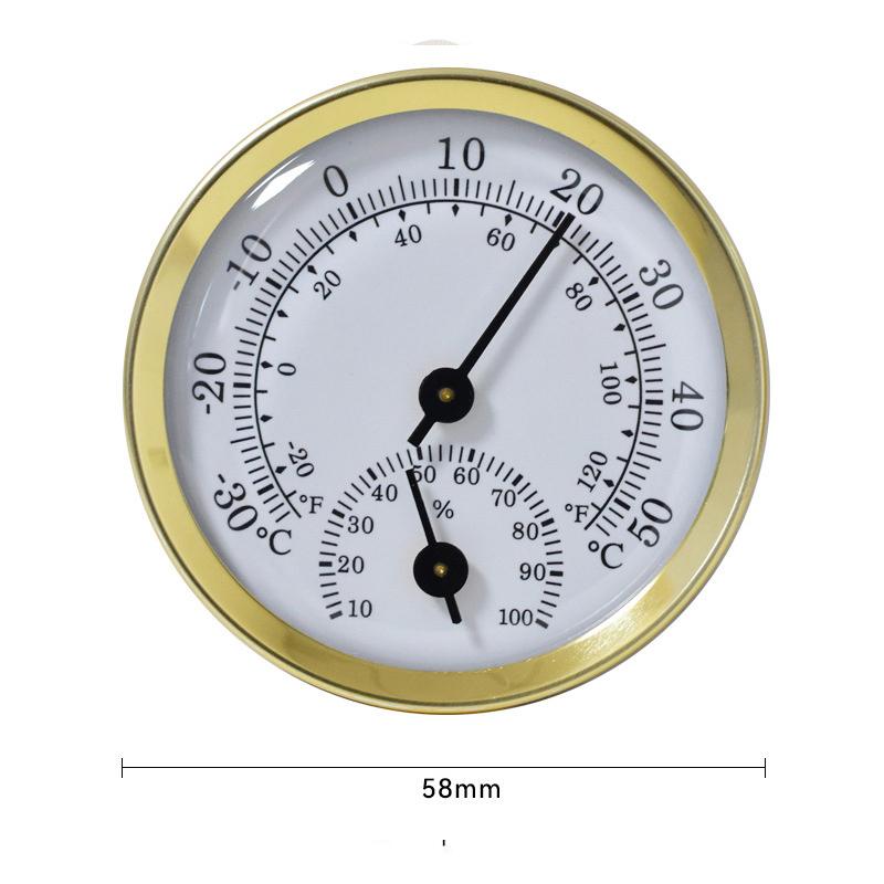 Home Indoor Thermometer Mini Electronic Hygrometer Pointer Type Thermometer and Hygrometer Golden Thermometer and Hygrometer