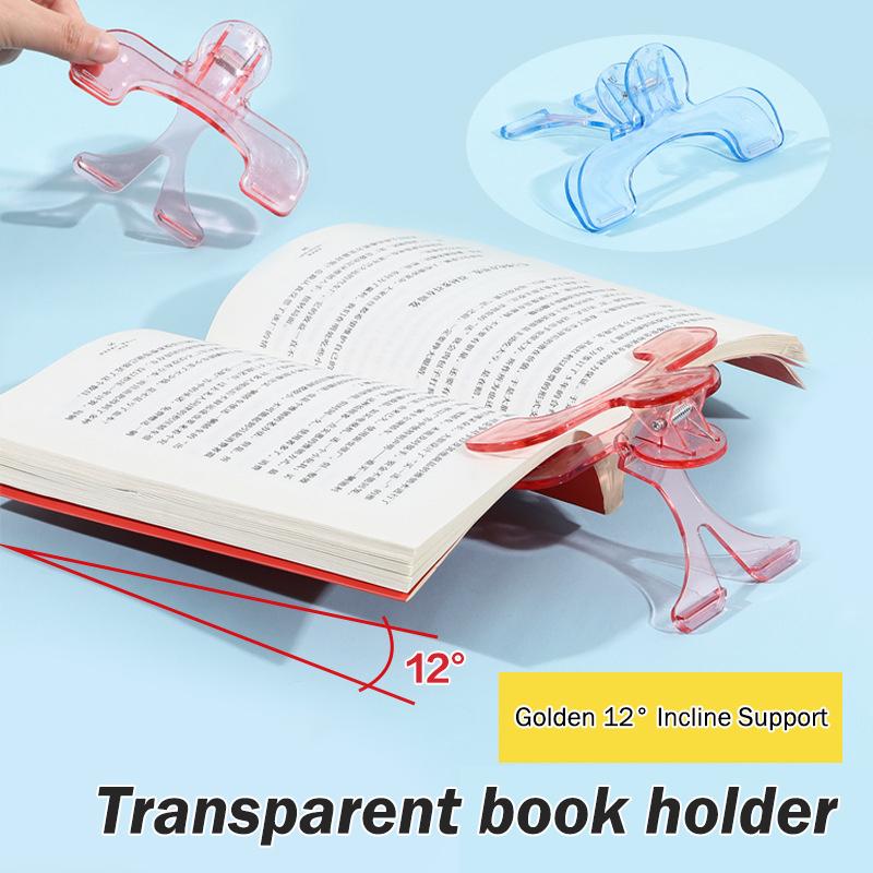 Plastic Transparent Book Page Holder Clip Stand Multifunctional Reading for Students Office Workers Bedside 2/3PCS