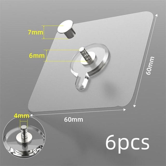 

6 шт. прочных клеящихся гвоздей, настенных крючков, прозрачных, бесшовных, водонепроницаемых, для кухни, ванной, шурупов, крючков, наклеек, держателей для гвоздей