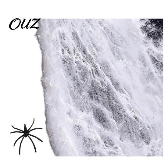Reusable Spider Web Halloween Glow-in-the-Dark Web, 20/40/60/100/120/200/300g Luminous with Mini Spiders, Artificial Webbing Decor for Holiday Party,