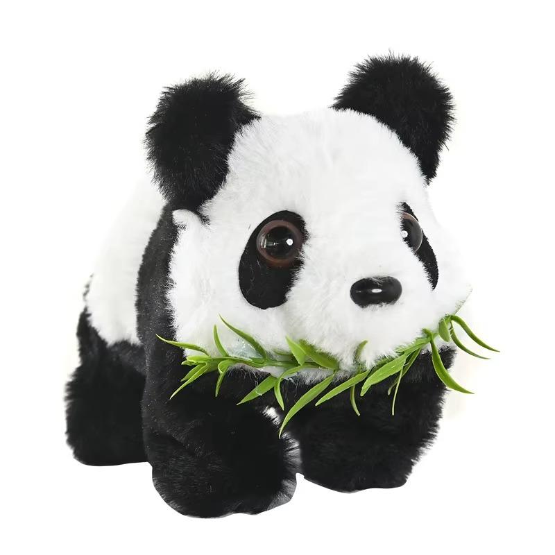 Children learn to climb toys 1PCS electric music simulation plush national treasure panda walking wag tail pet children's toys
