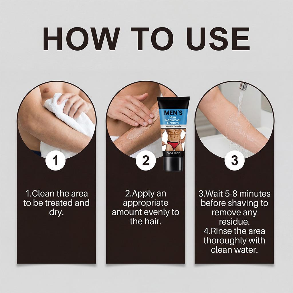 Men's Gentle Body Hair Care Cream Cleanses The Skin's Fuzz, Moisturizes And Smooths The Body Hair Care Cream