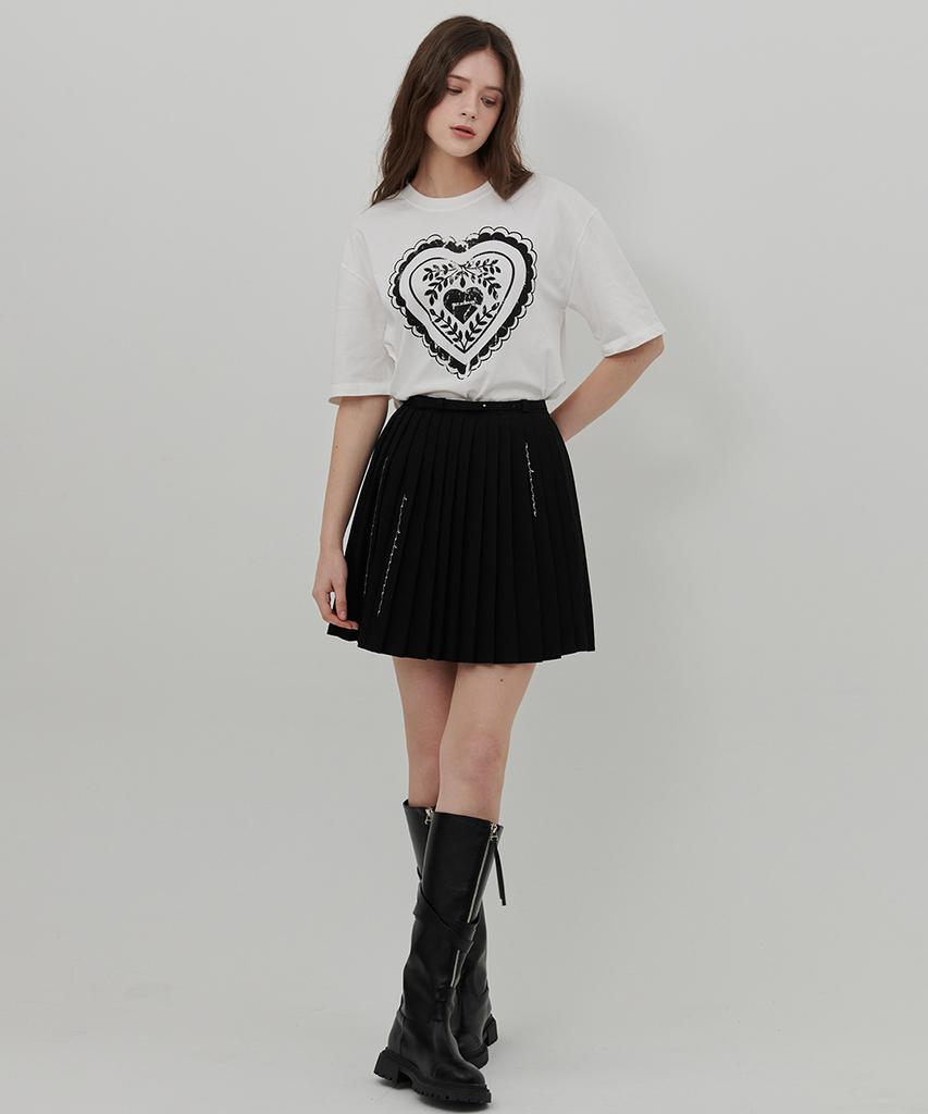 Eoboneoseu Heart Print T-Shirt [White]