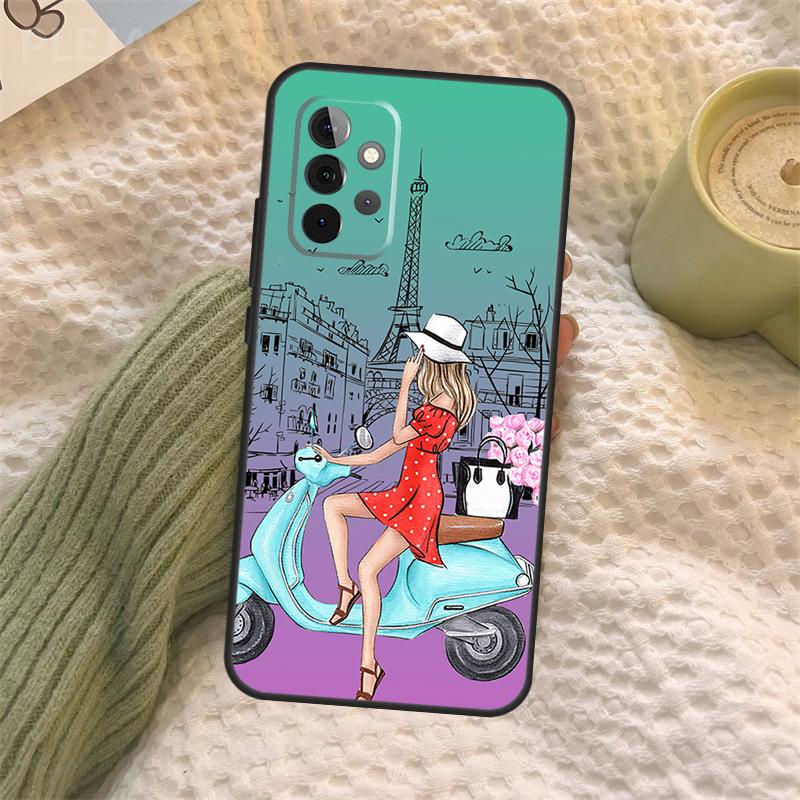 Fashion Girl Case For Samsung Galaxy A15 A22 A52 A32 A54 A14 A16 A26 A36 A56 A55 A35 A05 A06 A53 A33 A13
