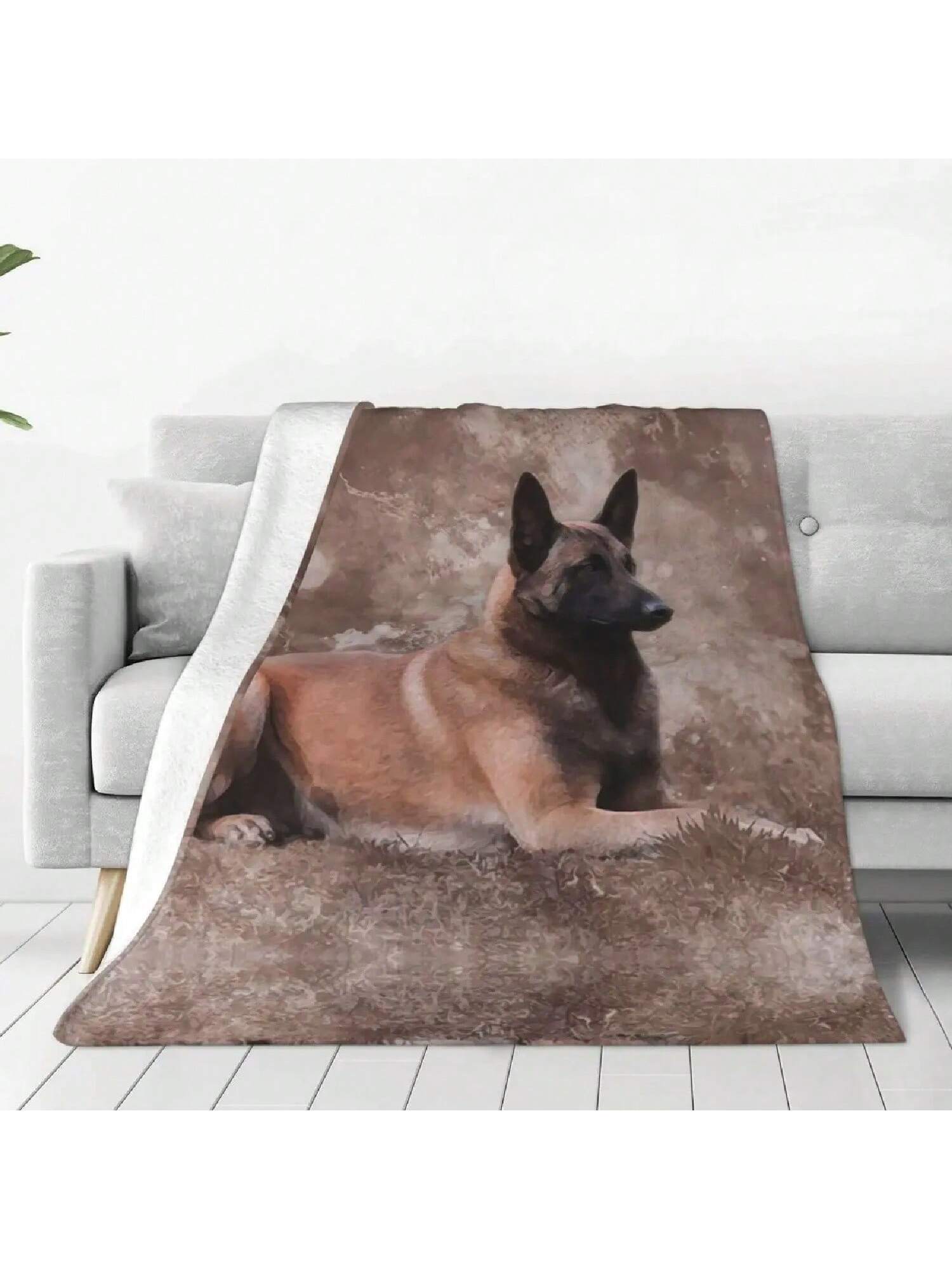 Малинуа Бельгийская овчарка - Плед Mechelaa Фланелевый Теплый Плед для Дивана Постельное Белье Офисный Плед Покрывало Одеяло 75X95CM
