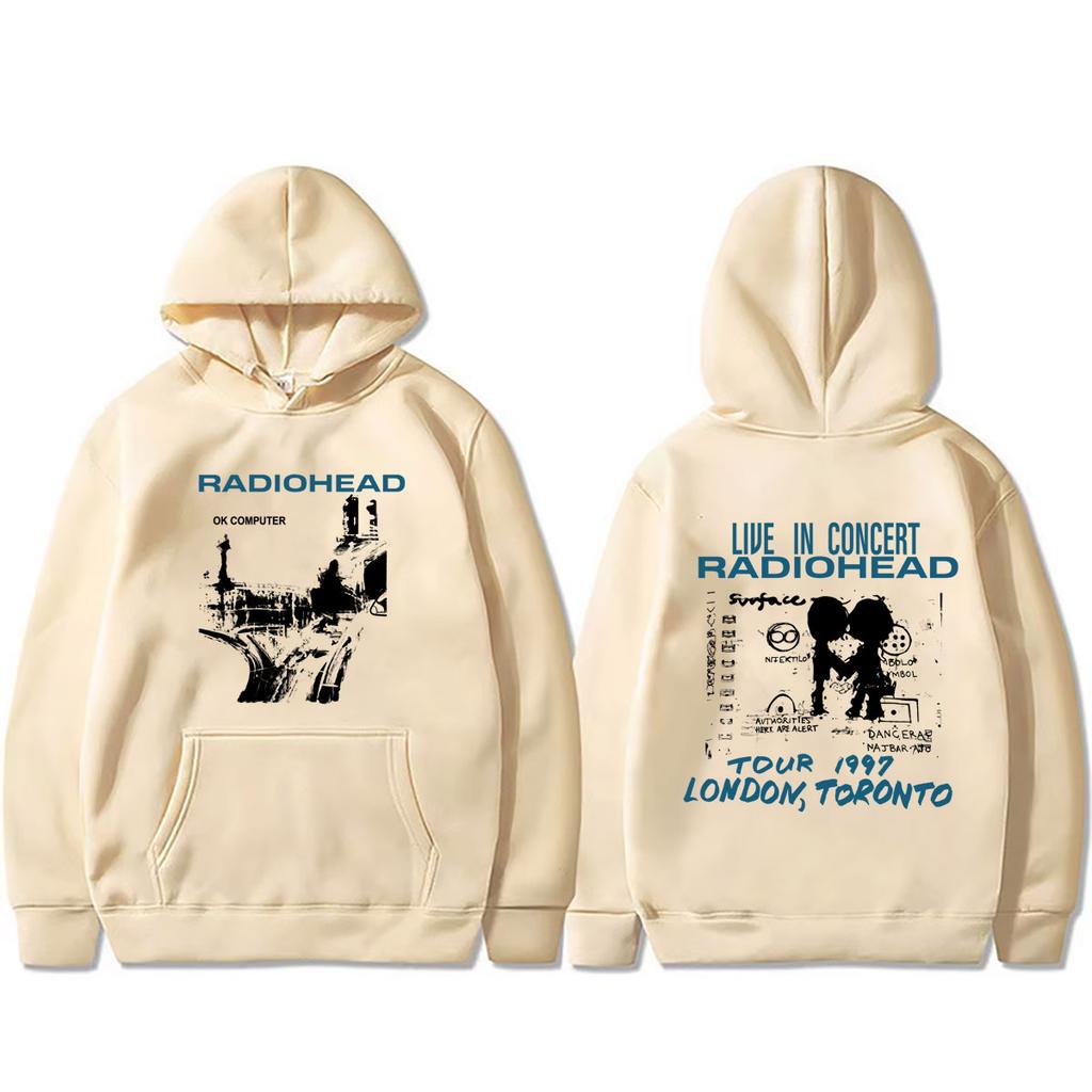 Rock Band Radiohead OK Computer Tour 1997 Hoodie Men Women Hip Hop Oversized Hooded Sweatshirt Streetwear