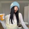 Autumn and Winter Knitted Wool Hat Trendy Korean Style Autumn and Winter Versatile Warm Solid Color Big Head Cold Hat for Men and Women