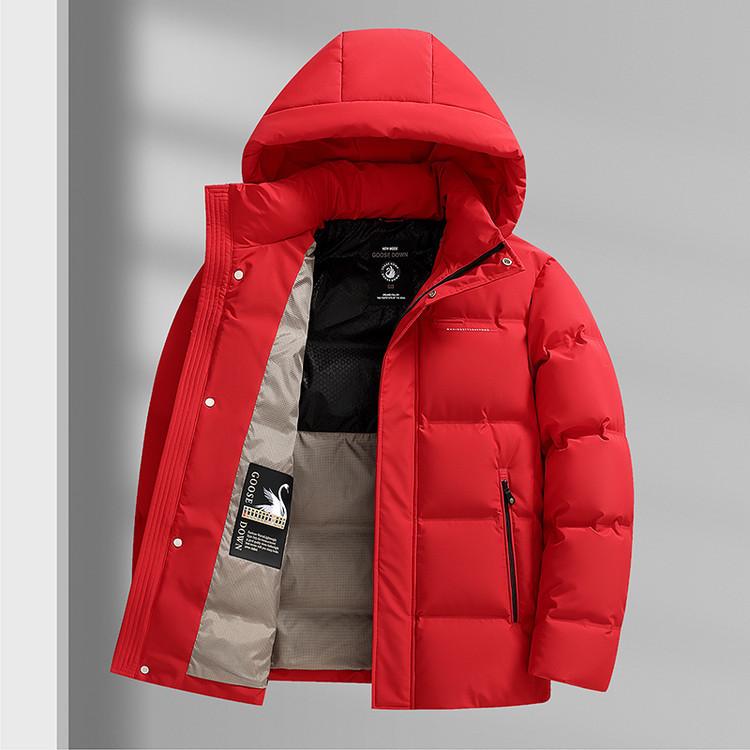 

Чоловіча коротка пухова куртка з капюшоном - Товста, тепла, не потребує прання, зимове модне пальто XL