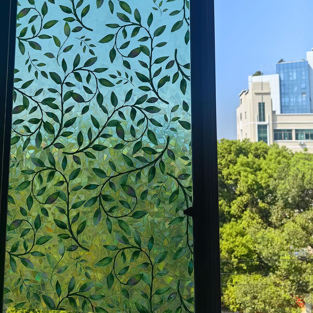 Rainbow Double-Sided Static Cling Glass Sticker - Inlaid Pattern PVC Film