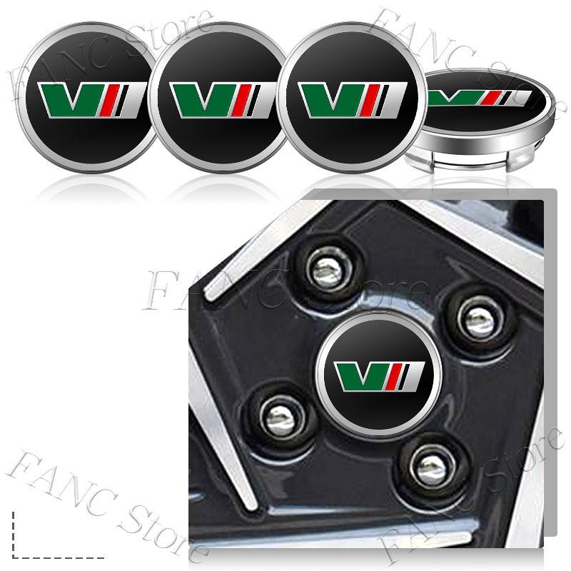 DAYB7 4pcs 56mm/60mm V VRS Logo Car Wheel Hub Center Cap Badge Covers Sticker For Skoda Octavia 2 3 A7 Superb Rapid Kodiaq Karoq Fabia