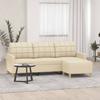 Vidaxl 3-Seater Sofa, Cream, 180 Cm, Upholstered In Fabric