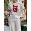 Harajuku Styles Ästhetisches T-Shirt mit Tomatendruck Mädchen Sommer Vintage Kurzarm Grafik Niedlich Damenbekleidung