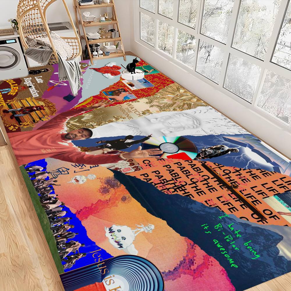 Kanye West Anmie Door Mat Washable Non-Slip Living Room Sofa Chairs Area Mat Kitchen Bedside Area Rugs