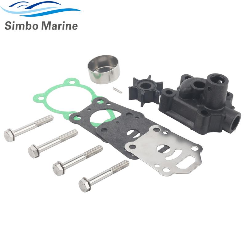 8M0155395 Water Pump Impeller Repair Kit with Housing Fits for Mercury 4HP 5HP 6HP Outboard Engines Replaces 16159A03 16159T01
