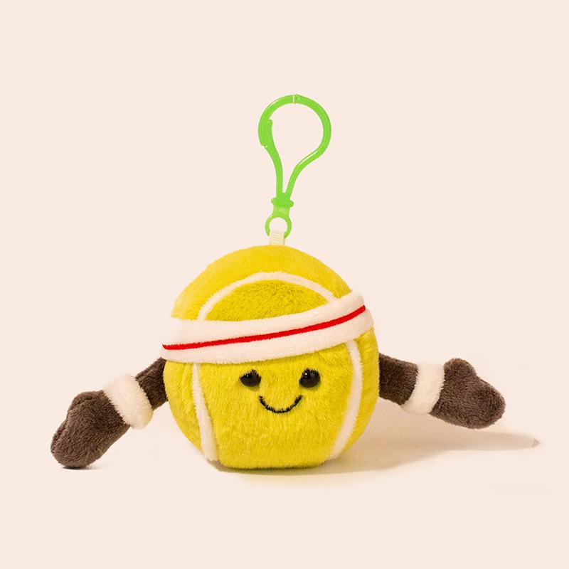 Cute sports ball keychain bag pendant grab machine doll plush doll doll bag pendant gift