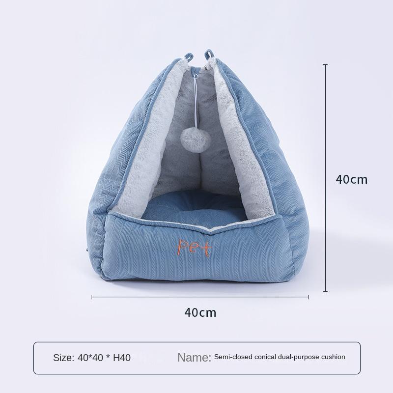 

Новый осенне-зимний кошачий домик 2024 года, одногнездовой и двухцелевой многофункциональный домик для собак, закрытый кошачий домик и кошачий домик