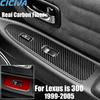 Real Carbon Fiber Car Accessories Window Lift Set Trim Cover Soft Sticker For Lexus Is 300 1999 2000 2001 2002 2003 2004 2005