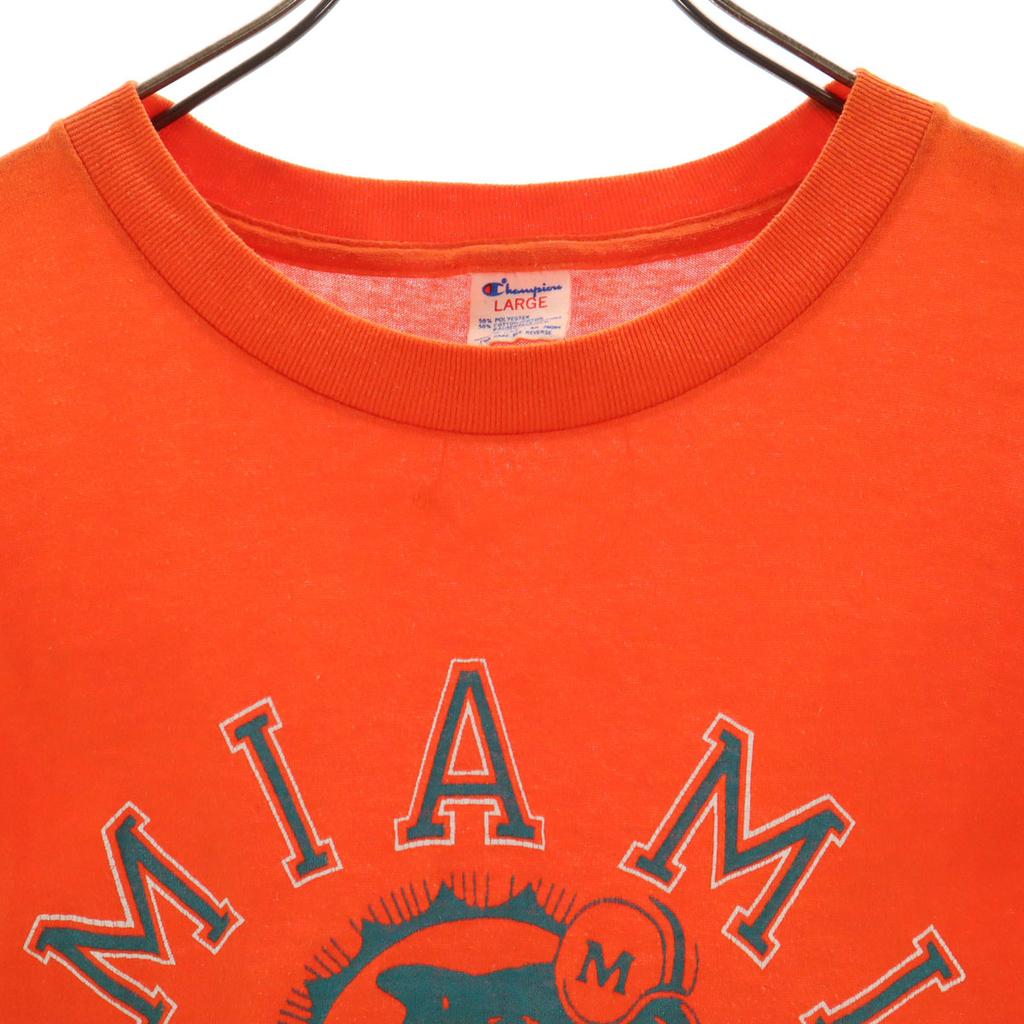 Champion 80s Vintage USA made tricot tag NFL Miami Dolphins Short sleeve T-shirt Men's Used