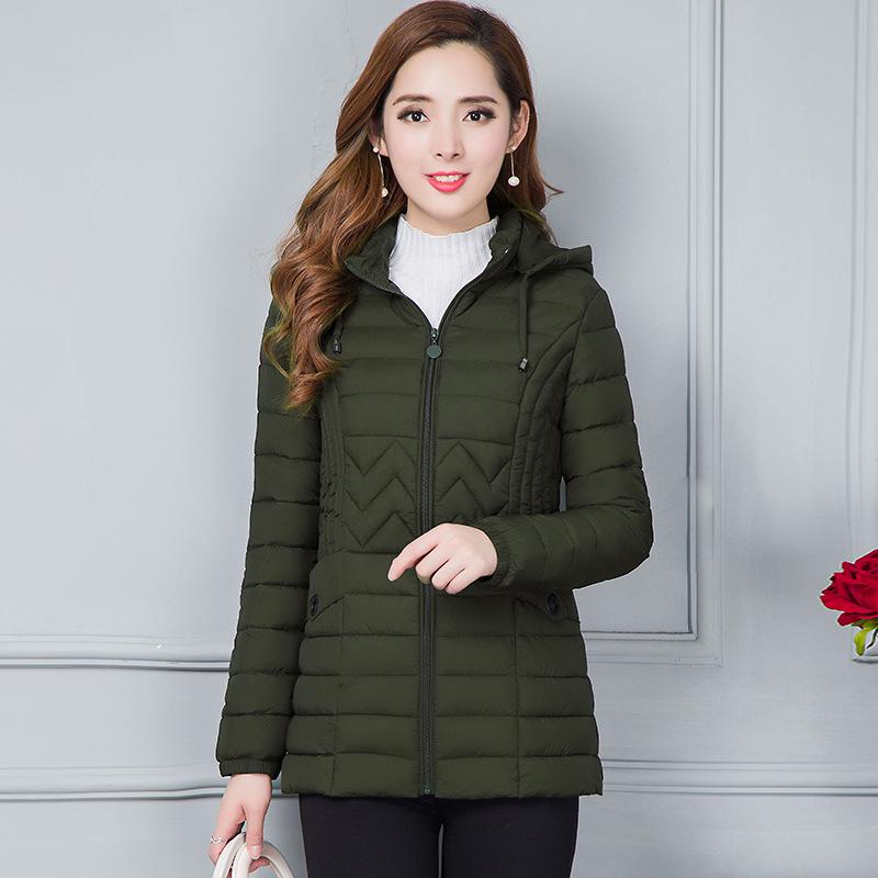 Women's Slim-Fit Lightweight Cotton Jacket - Trendy Winter Coat with Three-Dimensional Decoration for Middle-Aged Moms (2024)