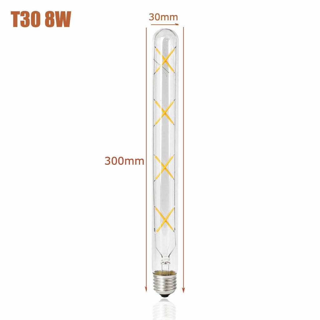 Vintage Retro T30 E27 LED COB Filament Light Bulb 2W 3W 4W 5W 6W 7W 8W Warm White Lamp 220V For Home Bar Decoration Lighting