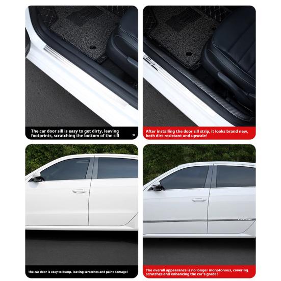 Carbon Fiber Car Door Protector Stickers Scratch-resistant Film Auto Trunk Sill Scuff Guard Tape for Enhanced Sealing Noise Reduction