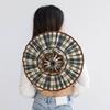 Women Straw Hat Plaid Print Summer Foldable Hat Wide Brim UV Protection Lightweight Breathable Beach Sun Hat