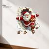 Santa Claus Decoration Decal Broken Wall Sticker, Christmas Decal, Seasonal Decorations Removable Mural for Living Room Bedroom Holiday Party