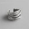 INS Minimalist Silver Color Irregular Wrinkled Surface Finger Rings Creative Geometric Punk Opening Ring for Women Girls Jewelry