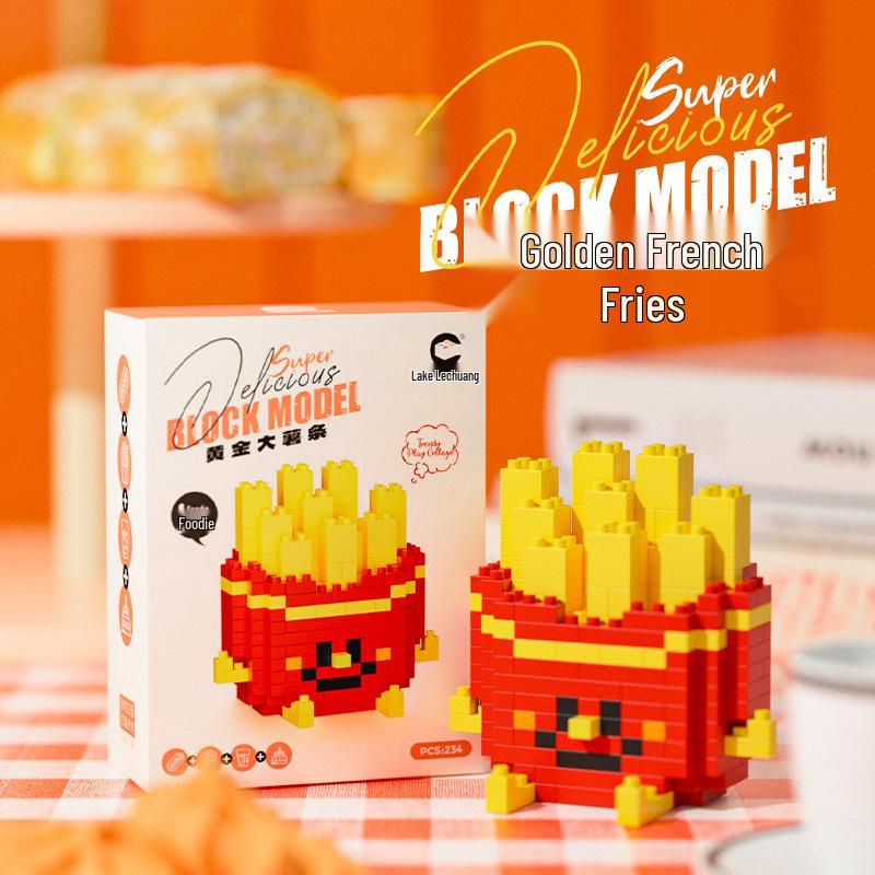 Chaolechuang Lego-Compatible Creative Food Building Blocks: Fries, Hamburger, Fruit - Educational Toy for Kids
