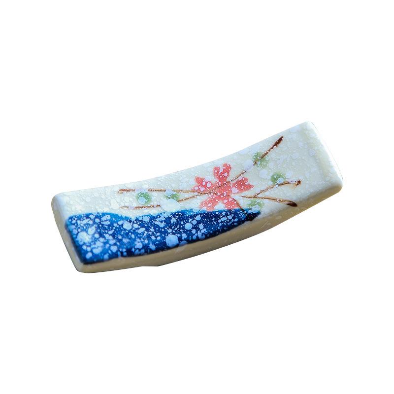 Japanese style ceramic chopstick holder household spoon/chopstick holder restaurant hotel table tableware underglaze color 2