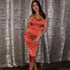 Summer Women's Sleeveless Satin Long Dress Elegant Bandage Backless Hollow Out Party Dress Sexy Vestidos For Special